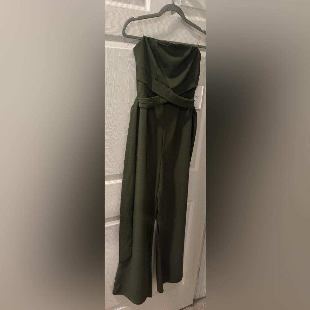 NEW Blashe Belted Jumpsuit - Size Small | Color: Olive Green
